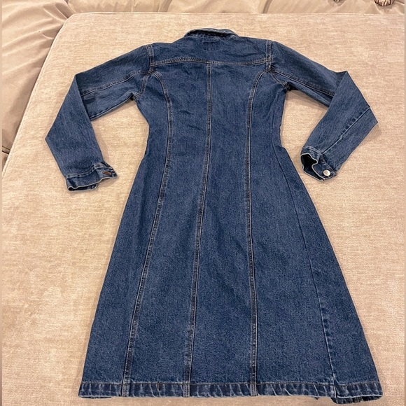 ✨ 90s Vintage Jessy Line Roma Button-Down Denim Dress - Size S ✨ - Picture 3 of 7